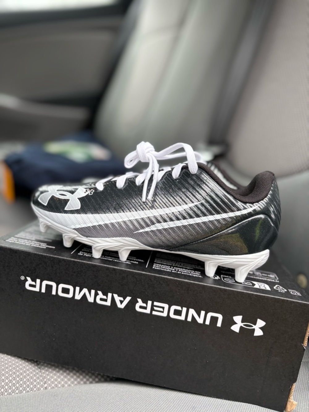 Under Armour Black and White Cleats